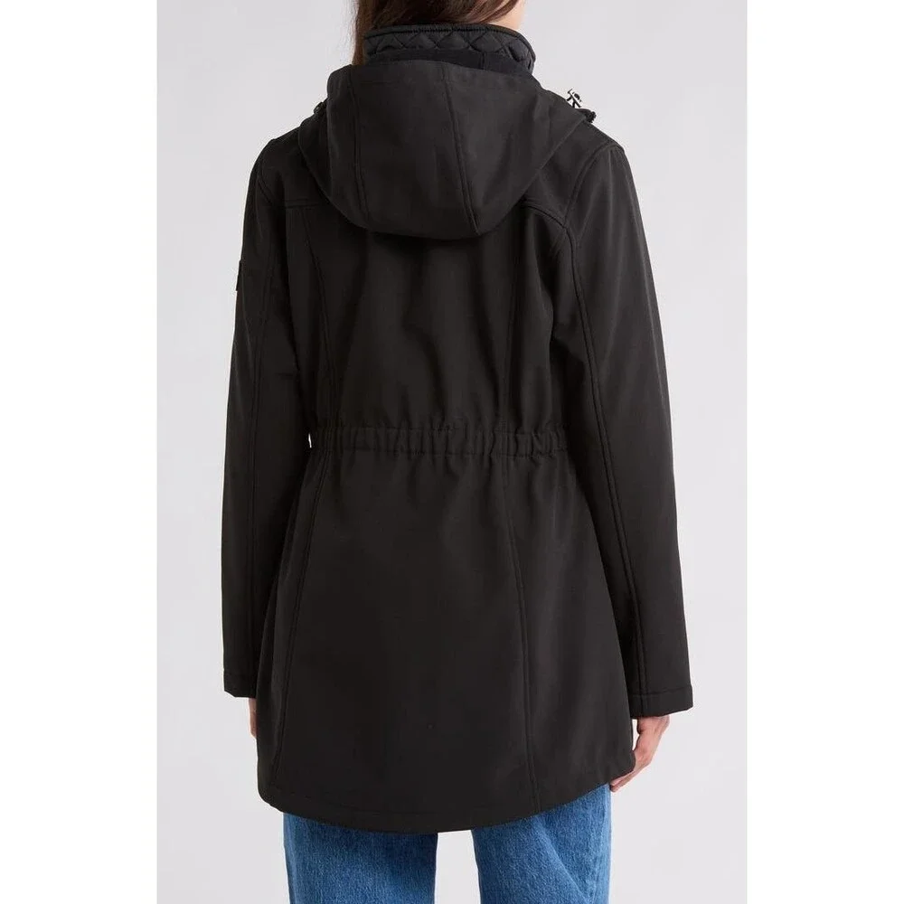 Lauren Ralph Lauren Hooded Soft-Shell Jacket w/ Interior Quilted Bib Vest Size S